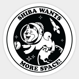 Shiba Wants More Space! Sticker